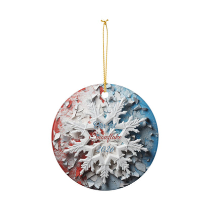 'Our 1st Snowflake 2026' Ceramic Ornament — Baby's First Christmas Keepsake