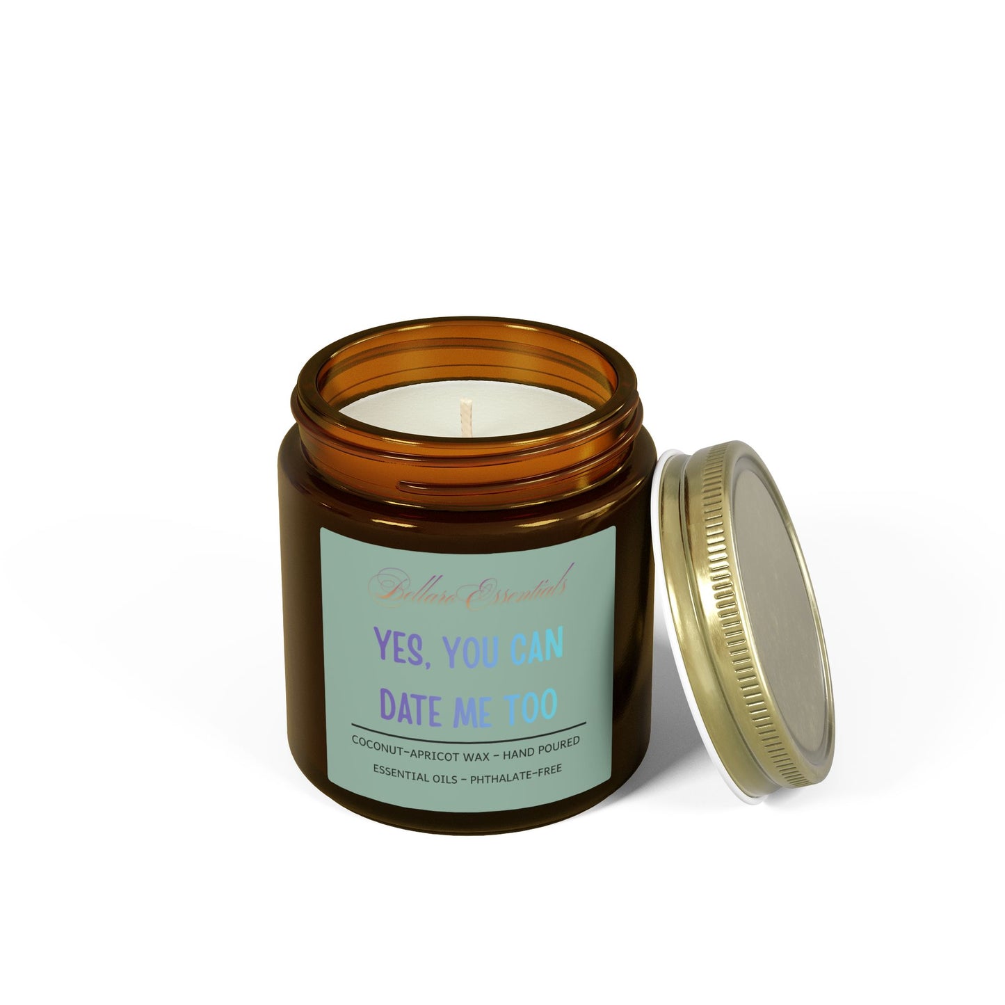 Scented Candle — “Yes, You Can Date Me Too” Coconut Apricot Wax (4oz, 9oz)