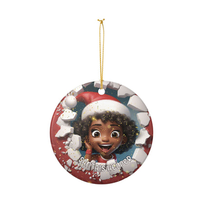 Ceramic Ornament Decoration - 3D Elf Santa's Helper