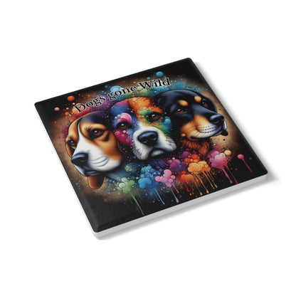 Dogs Gone Wild — Colorful Dog Portrait Ceramic Coaster