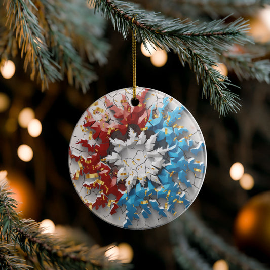 Festive 3D Ceramic Ornament — Holiday Decoration