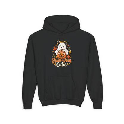 Halloween Cutie Youth Hoodie — Cute Ghost & Jack-O’-Lantern Kids Pullover