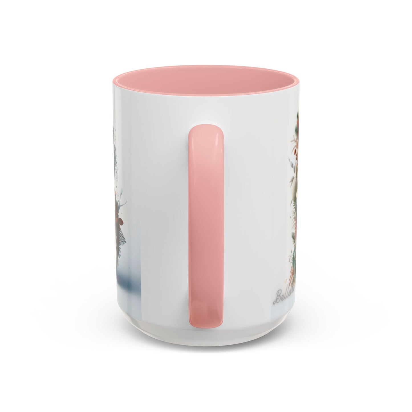 Monogram 'B' Accent Coffee Mug – Floral Holiday Initial 15oz