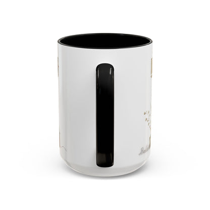 Artistic Letter 'I' Accent Coffee Mug — Rustic Monogram Initial Gift 15oz