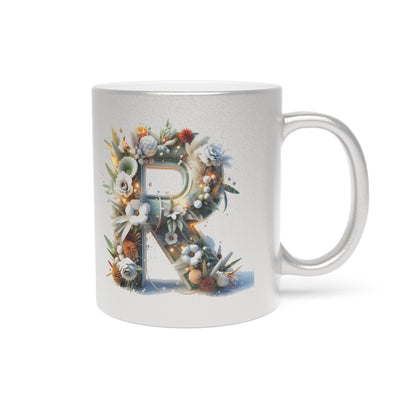 Metallic Mug - Personalized Monogram "R" Coffee Mug - 11oz