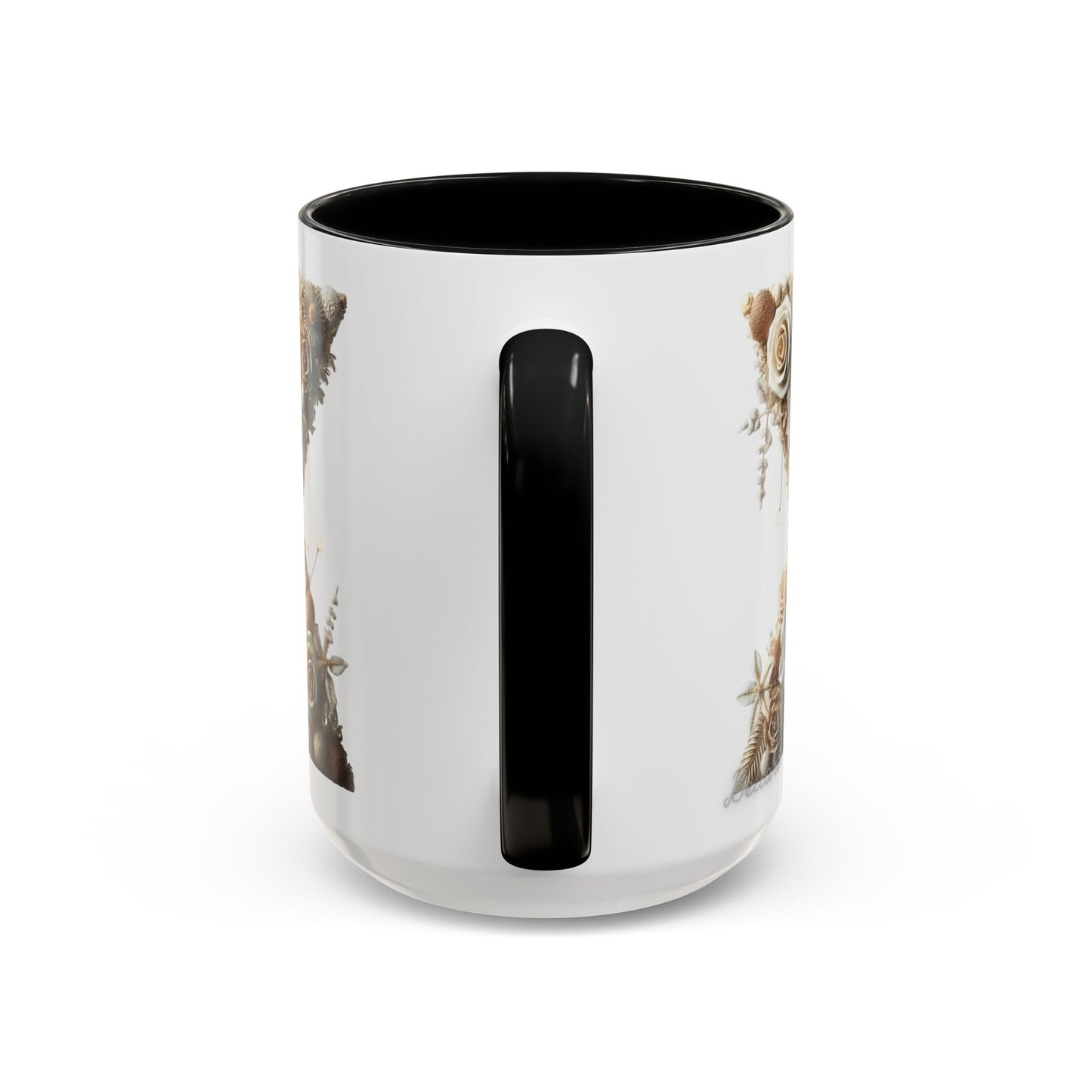 Artistic Letter 'X' Accent Coffee Mug – Neutral Rustic Botanical Initial