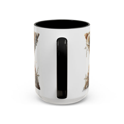 Artistic Letter 'X' Accent Coffee Mug – Neutral Rustic Botanical Initial