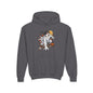 Youth Hoodie — Playful Ghost & Pumpkin Halloween Pullover