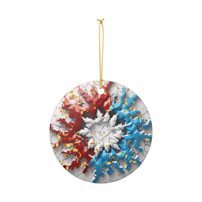 Festive 3D Ceramic Ornament — Holiday Decoration