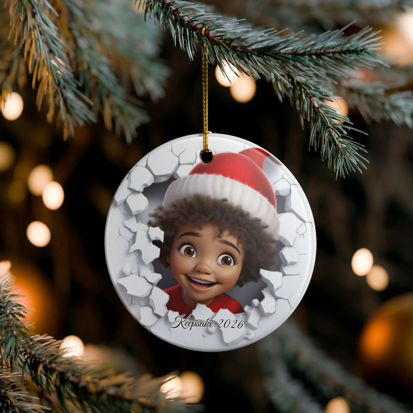 Christmas Ceramic Ornament with 3D Cheerful Elf - 2026