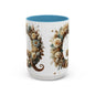 Floral Coffee Mug — Decorative 'Q' Monogram Accent Mug 15oz
