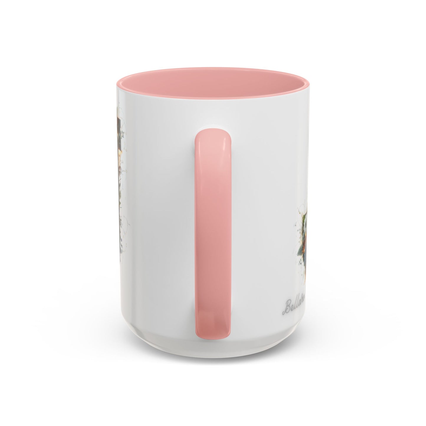 Floral Monogram Coffee Mug — Letter 'J' Accent Mug 15 oz