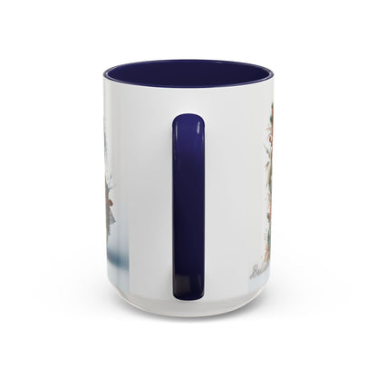 Monogram 'B' Accent Coffee Mug – Floral Holiday Initial 15oz