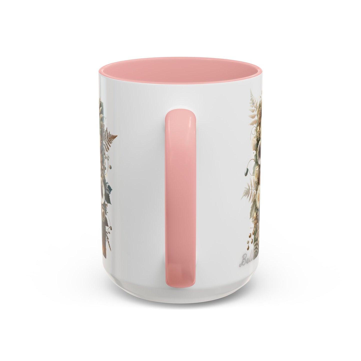 Floral Letter 'H' Accent Coffee Mug — Botanical Monogram Ceramic Mug