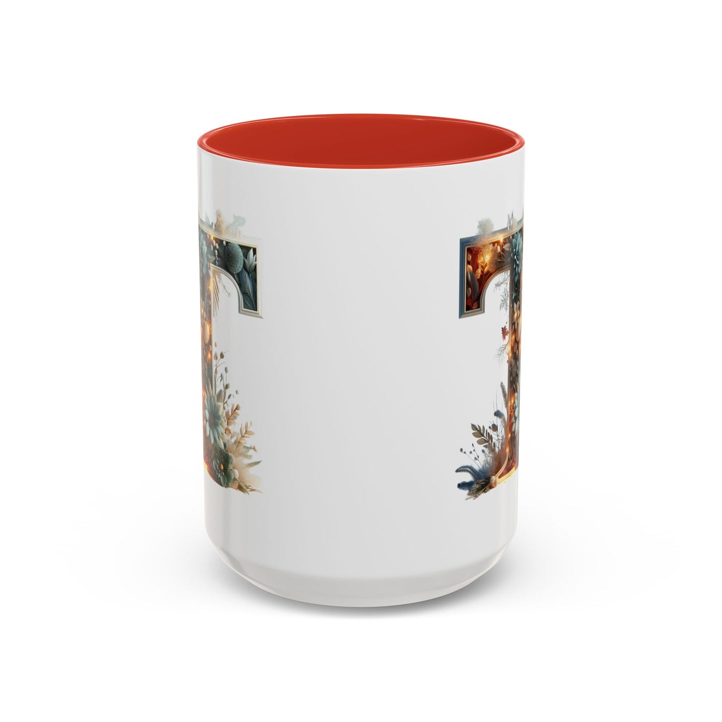 Accent Letter 'T' Coffee Mug — Colorful 15oz Personalized Initial Mug