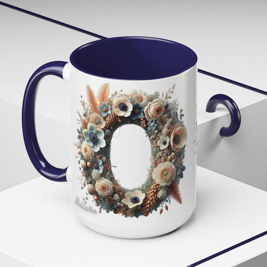 Ceramic Mug - Cottage-Core Floral 'O' Design - 15oz