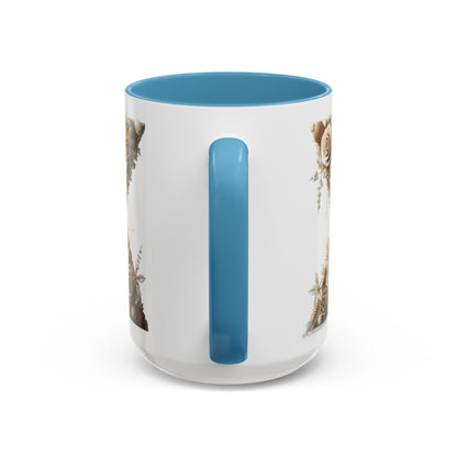 Artistic Letter 'X' Accent Coffee Mug – Neutral Rustic Botanical Initial