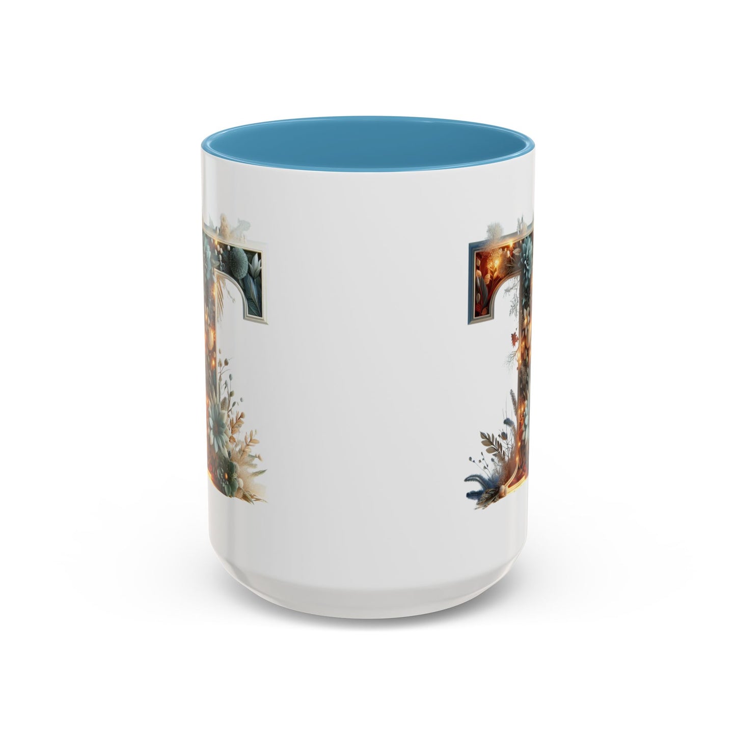Accent Letter 'T' Coffee Mug — Colorful 15oz Personalized Initial Mug