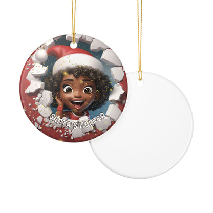 Ceramic Ornament Decoration - 3D Elf Santa's Helper