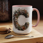 Floral Letter 'C' Accent Coffee Mug — Monogram Initial Ceramic Mug