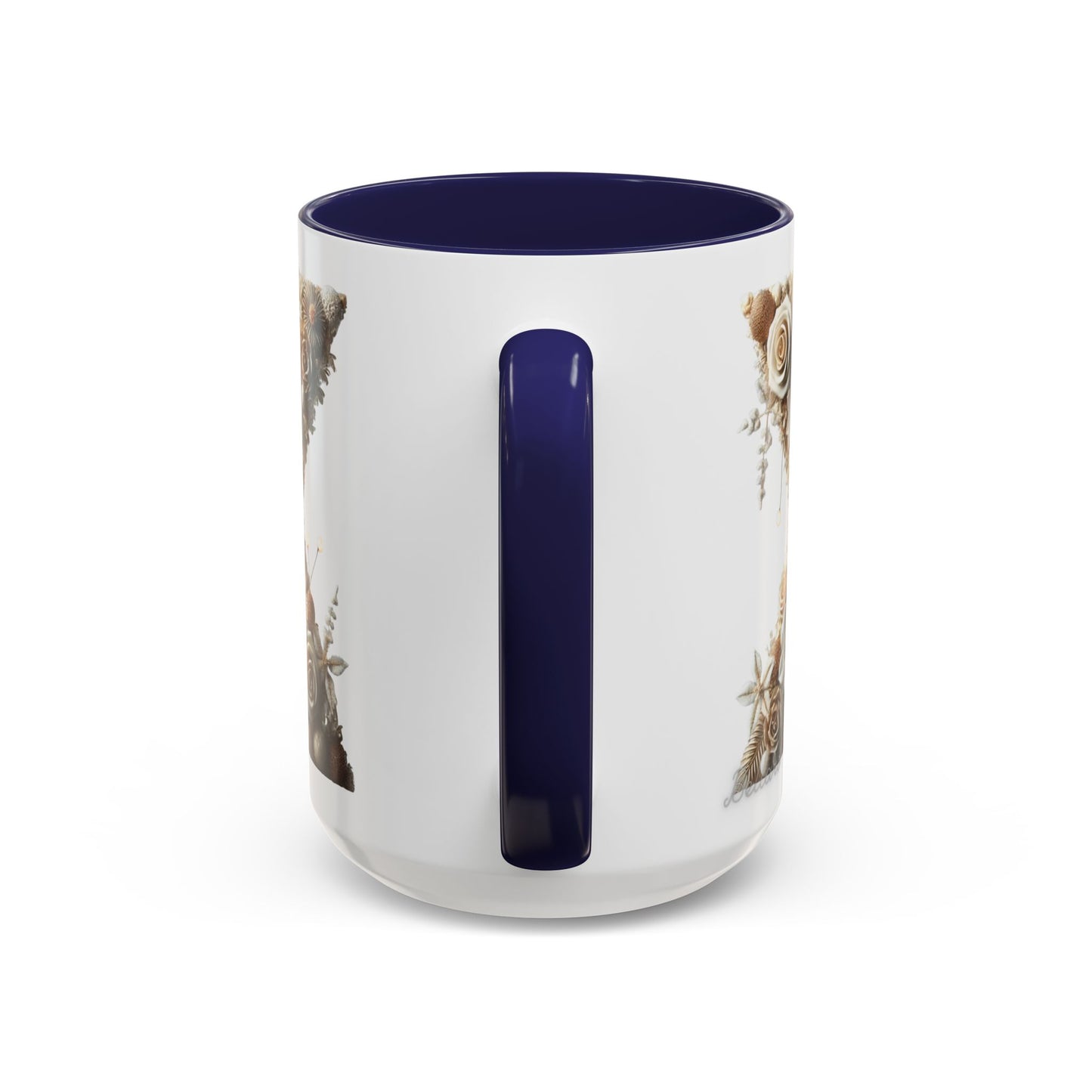 Artistic Letter 'X' Accent Coffee Mug – Neutral Rustic Botanical Initial