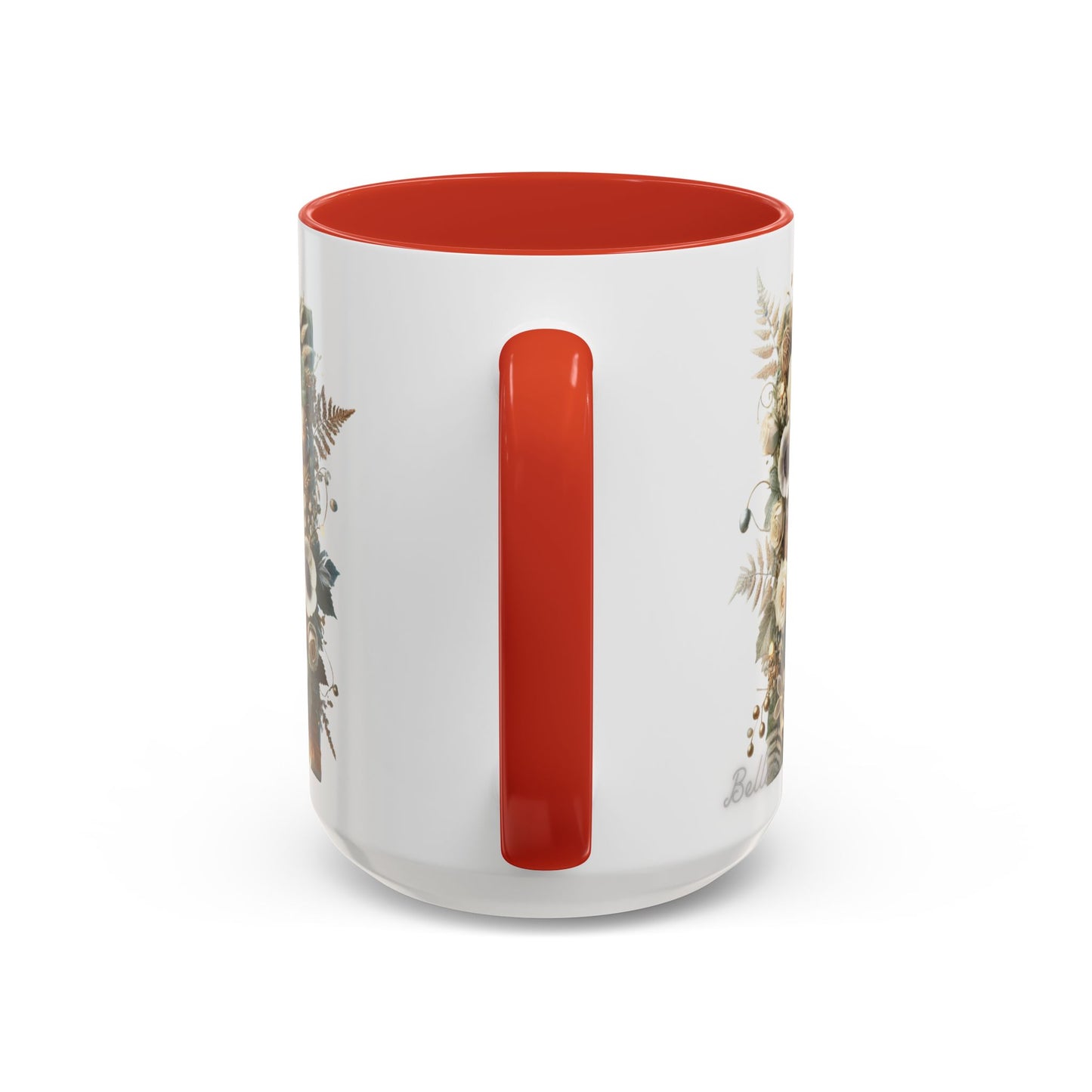 Floral Letter 'H' Accent Coffee Mug — Botanical Monogram Ceramic Mug