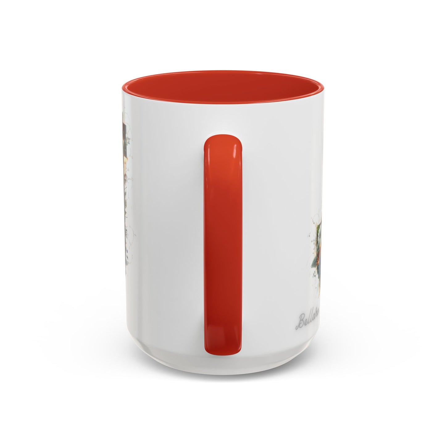 Floral Monogram Coffee Mug — Letter 'J' Accent Mug 15 oz