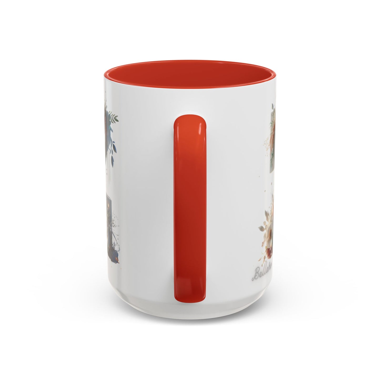 Floral Monogram 'Z' Accent Coffee Mug — 15oz Personalized Initial Mug