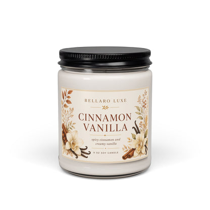Cinnamon Vanilla Soy Candle | 9oz Warm Spice & Vanilla Scent