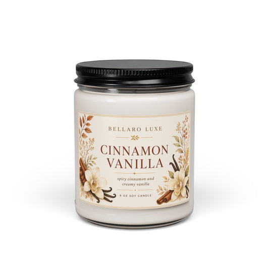 Cinnamon Vanilla Soy Candle | 9oz Warm Spice & Vanilla Scent