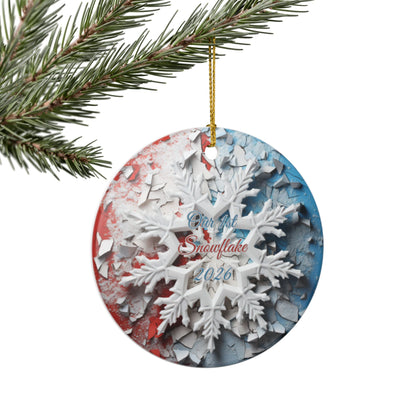 'Our 1st Snowflake 2026' Ceramic Ornament — Baby's First Christmas Keepsake