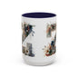 Floral Monogram 'Z' Accent Coffee Mug — 15oz Personalized Initial Mug
