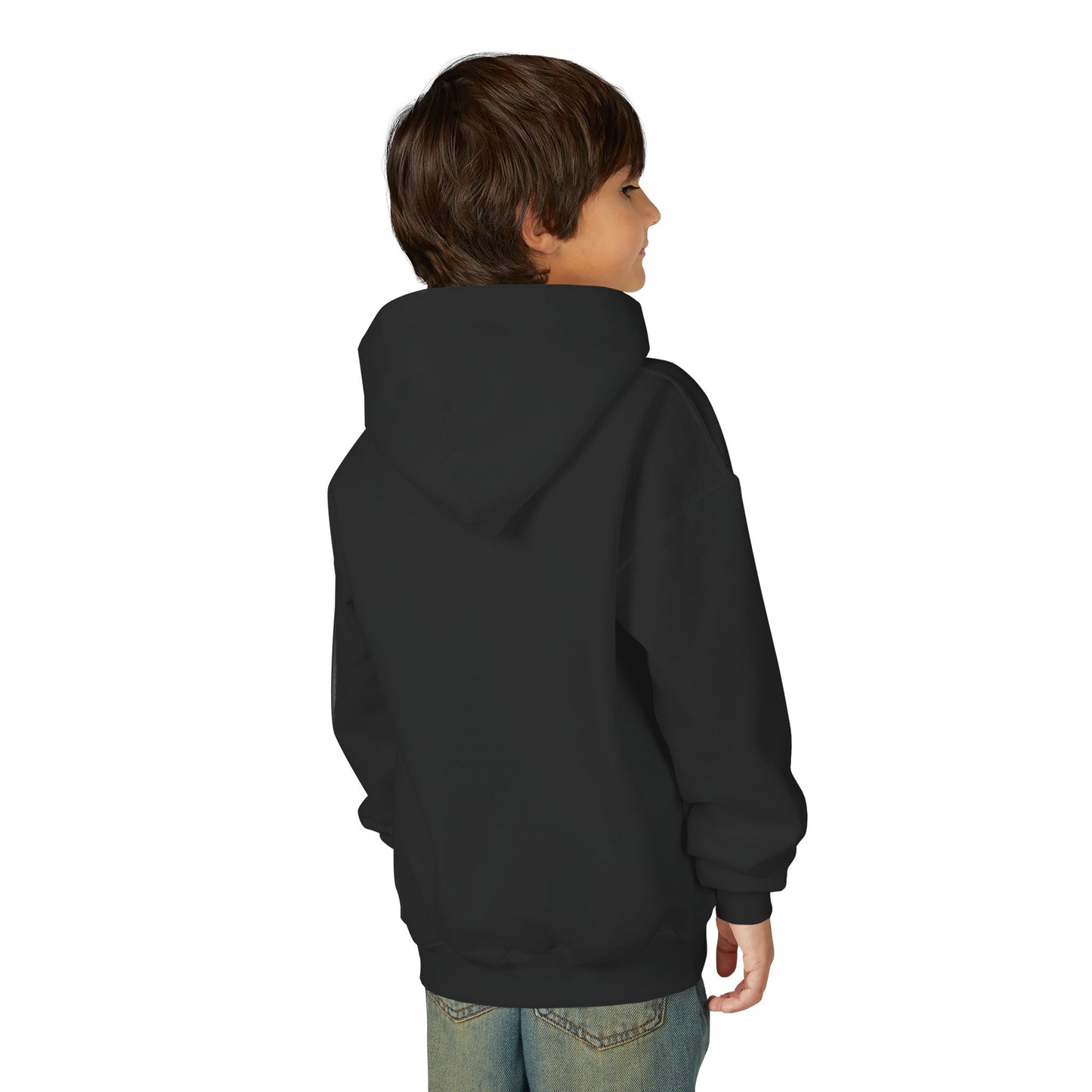 Youth Hoodie — Playful Ghost & Pumpkin Halloween Pullover