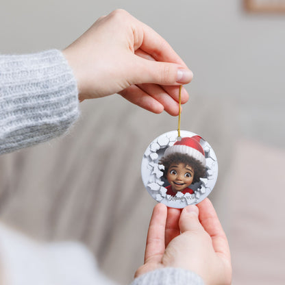 Christmas Ceramic Ornament with 3D Cheerful Elf - 2026