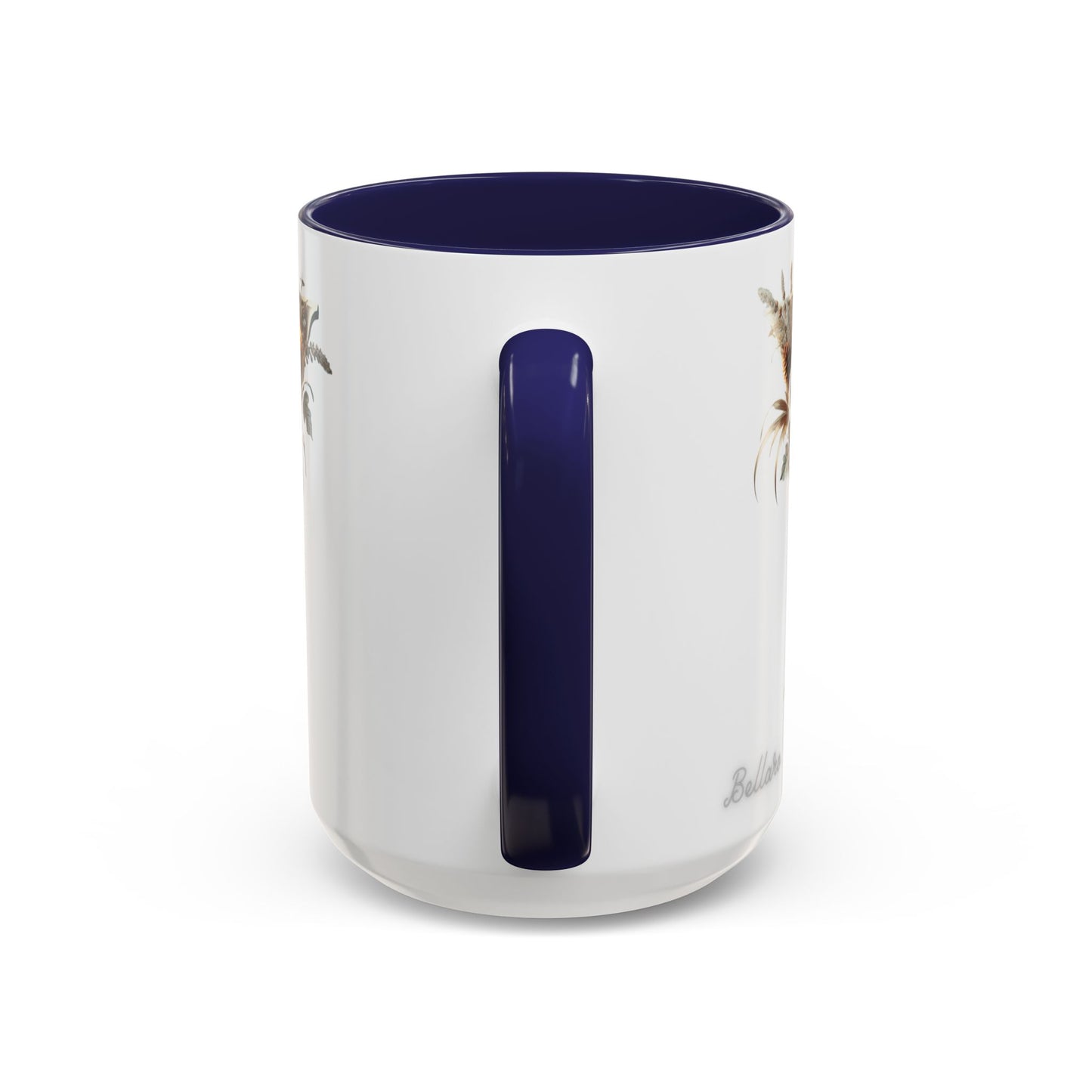 Artistic Monogram 'Y' Accent Coffee Mug — Elegant Botanical Initial Mug 15oz