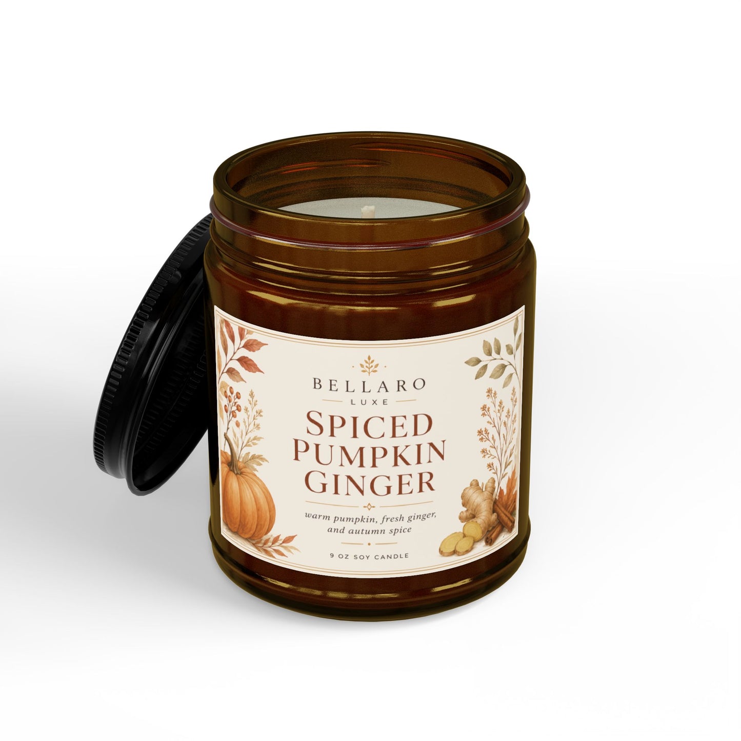 Spiced Pumpkin Ginger Soy Candle | Hand-Poured 9oz Fall Scented Candle