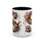 Floral Monogram 'S' Accent Coffee Mug – Vintage Rose Initial Mug 15oz