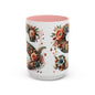 Floral Monogram 'S' Accent Coffee Mug – Vintage Rose Initial Mug 15oz