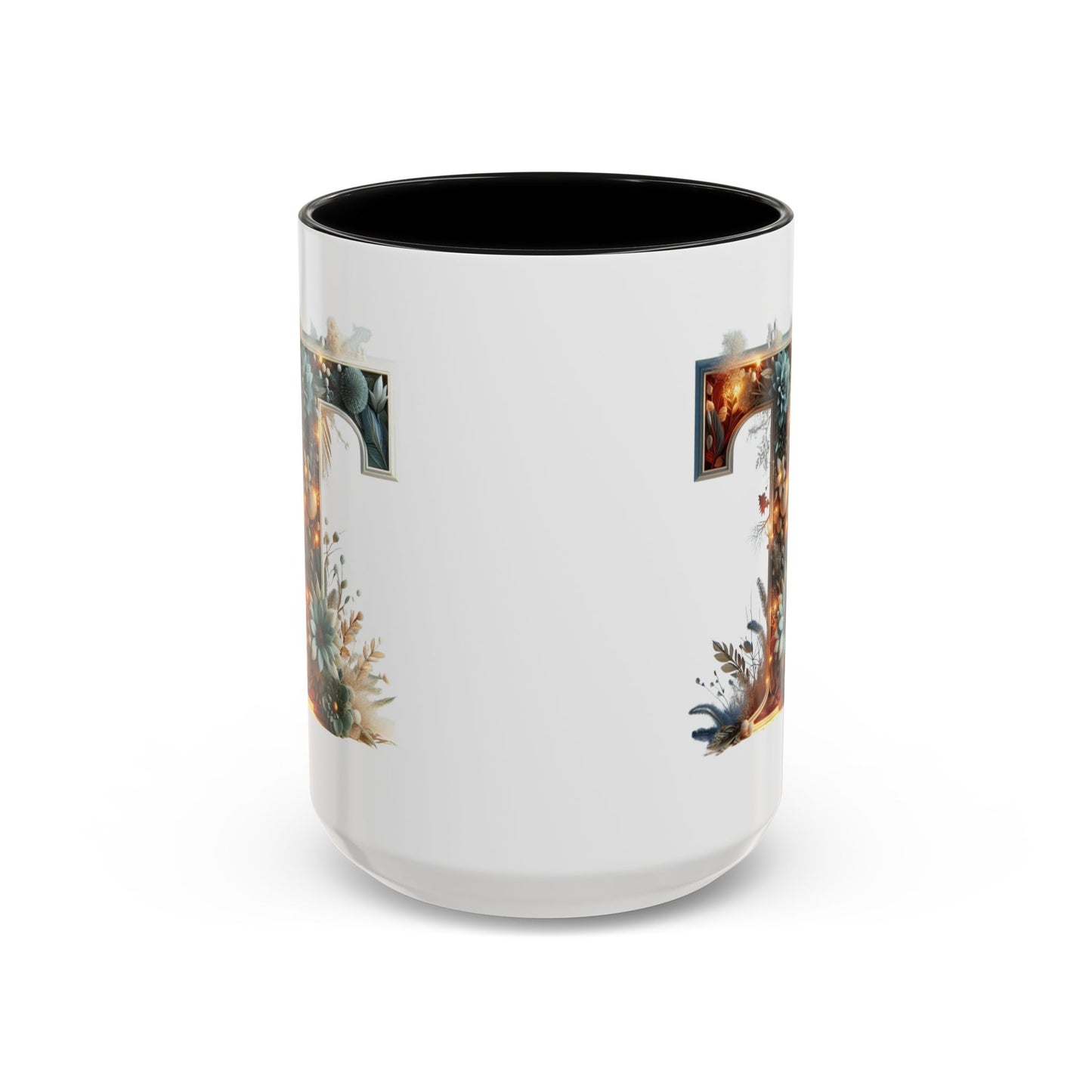 Accent Letter 'T' Coffee Mug — Colorful 15oz Personalized Initial Mug
