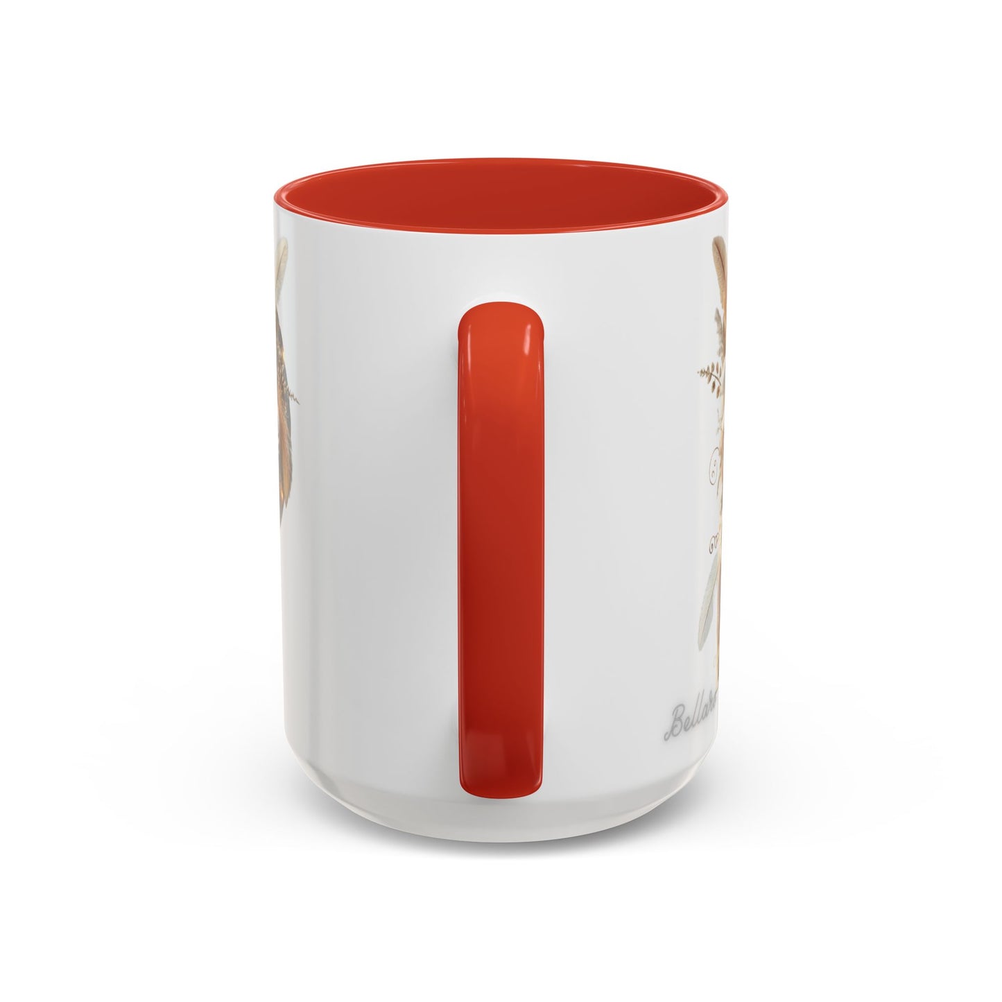 Earthy Letter 'P' Accent Coffee Mug — Botanical Initial Mug 15oz