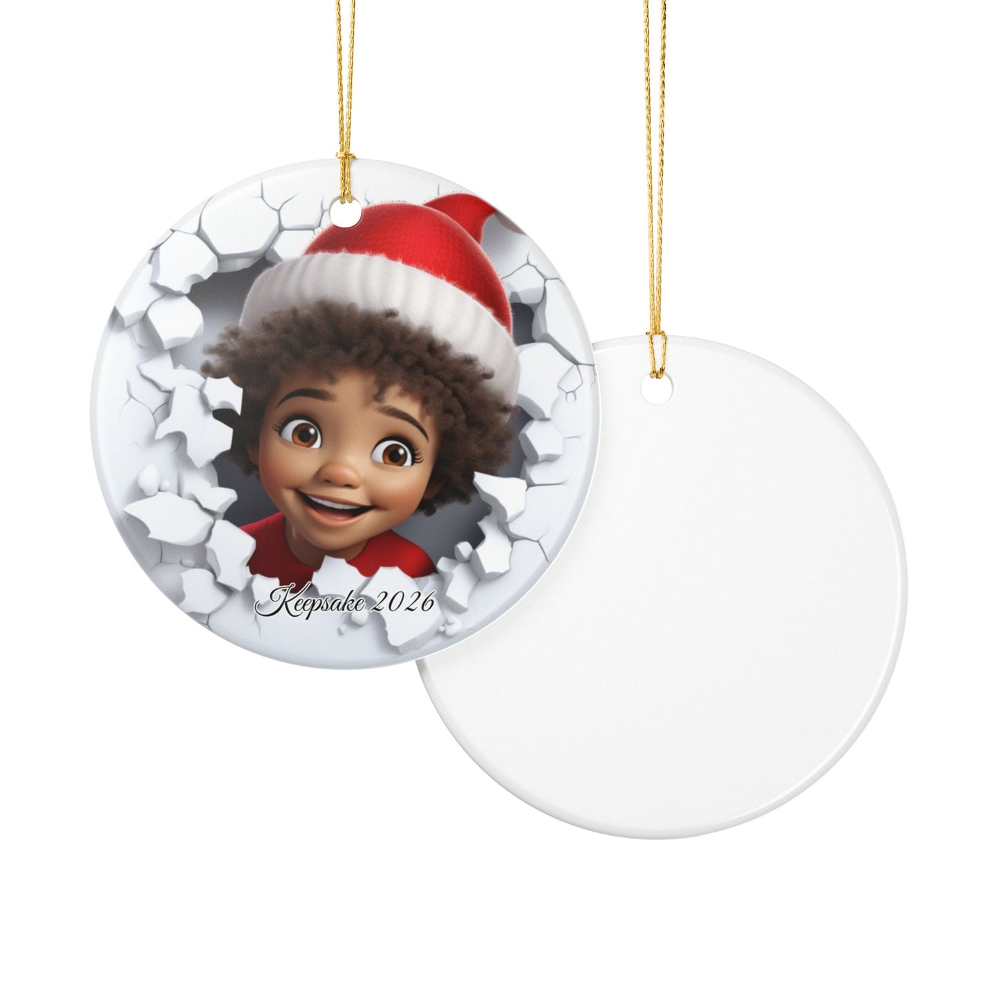 Christmas Ceramic Ornament with 3D Cheerful Elf - 2026