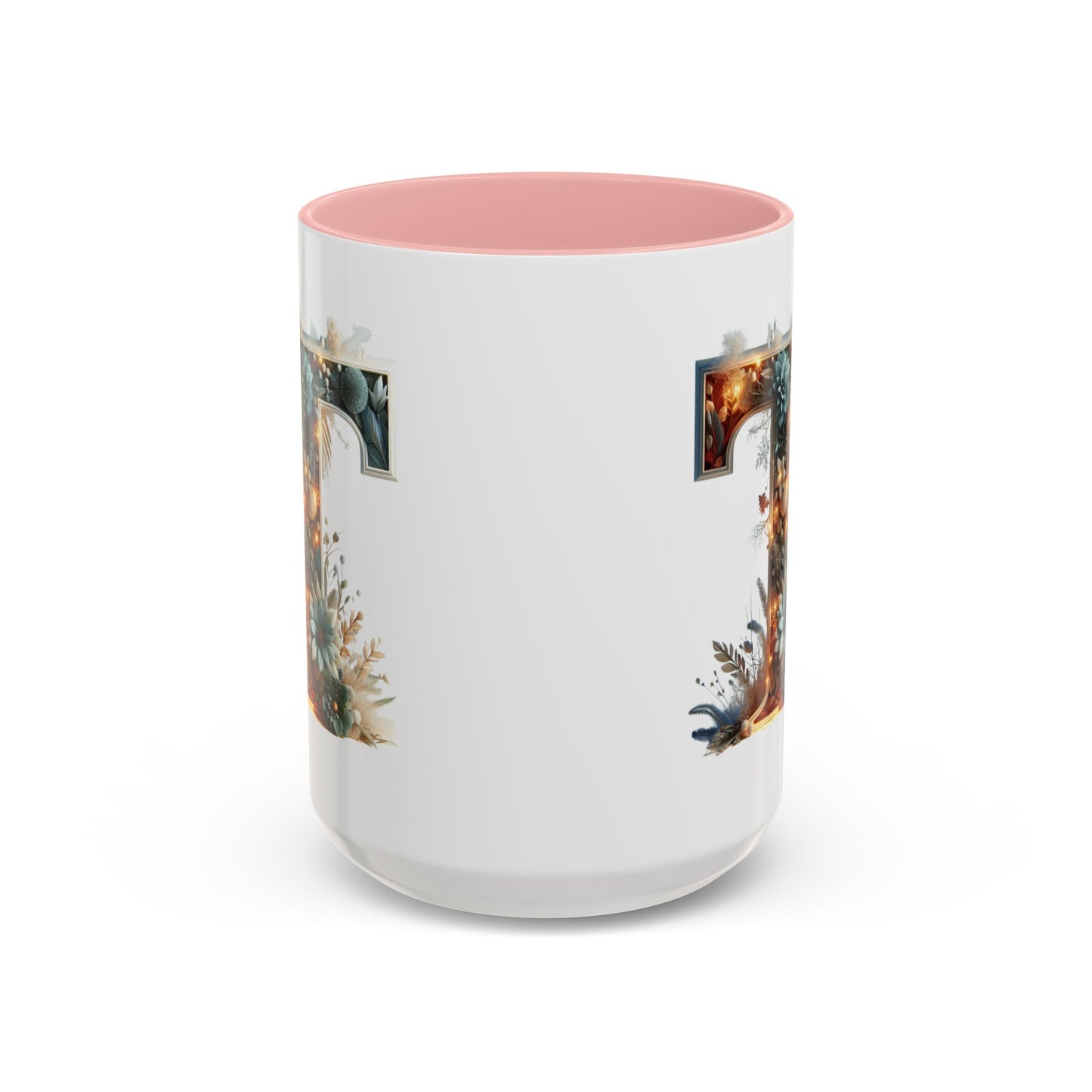 Accent Letter 'T' Coffee Mug — Colorful 15oz Personalized Initial Mug