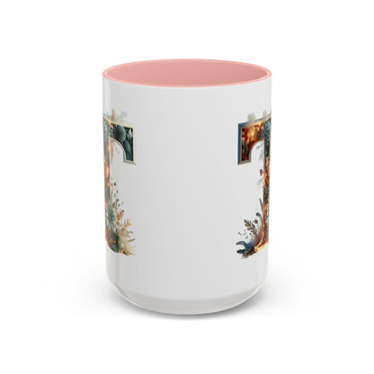 Accent Letter 'T' Coffee Mug — Colorful 15oz Personalized Initial Mug