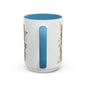 Floral Letter 'H' Accent Coffee Mug — Botanical Monogram Ceramic Mug