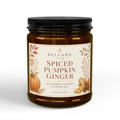 Spiced Pumpkin Ginger Soy Candle | Hand-Poured 9oz Fall Scented Candle
