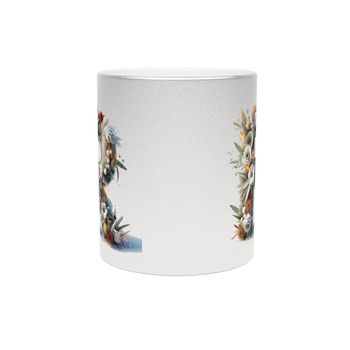 Metallic Mug - Personalized Monogram "R" Coffee Mug - 11oz