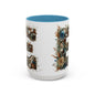 Artistic 'E' Letter Accent Coffee Mug – Botanical Initial Design 15oz