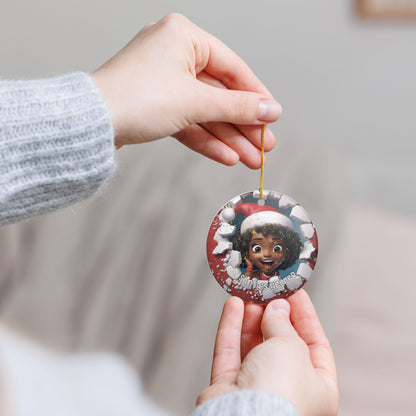 Ceramic Ornament Decoration - 3D Elf Santa's Helper