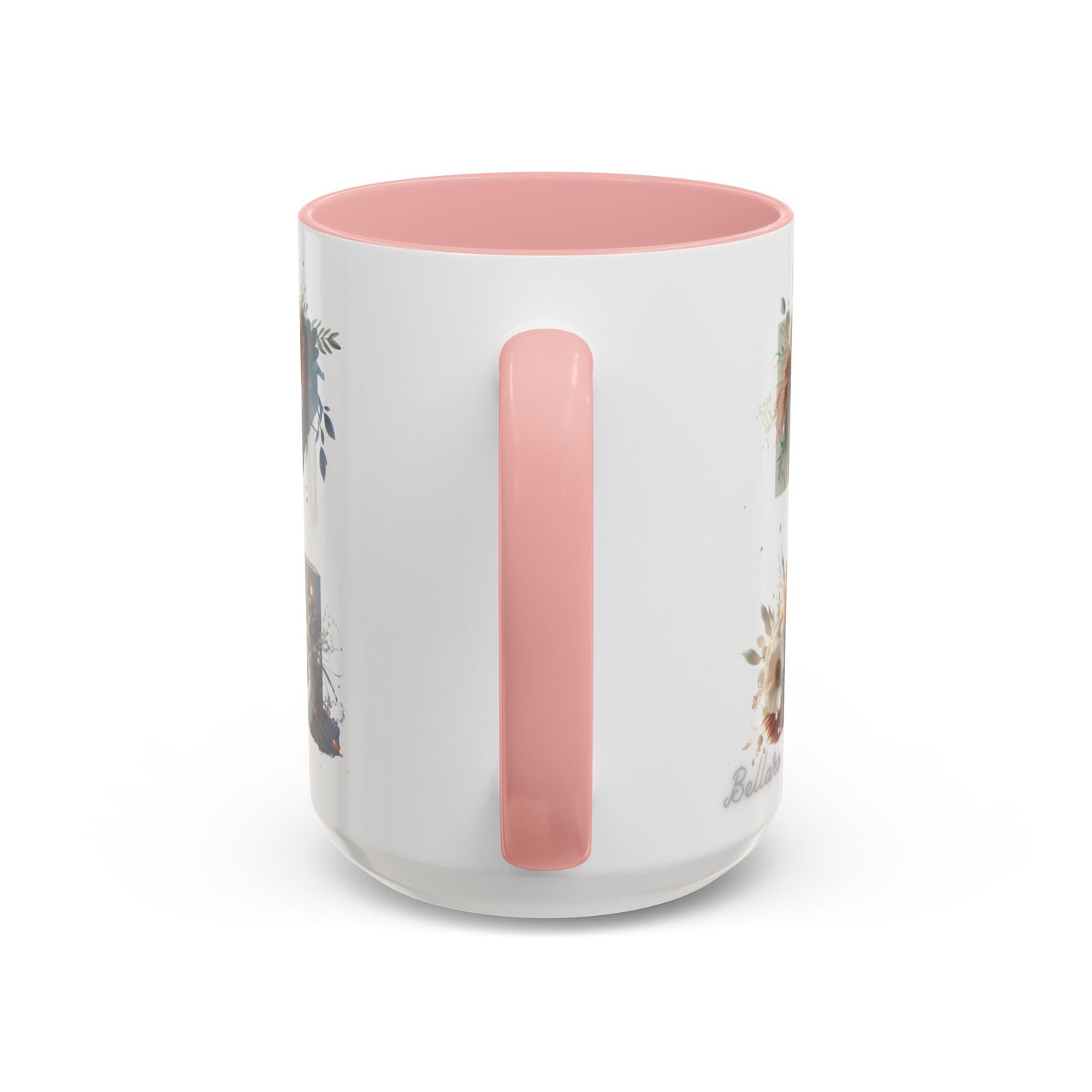 Floral Monogram 'Z' Accent Coffee Mug — 15oz Personalized Initial Mug