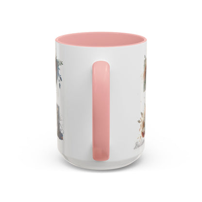 Floral Monogram 'Z' Accent Coffee Mug — 15oz Personalized Initial Mug